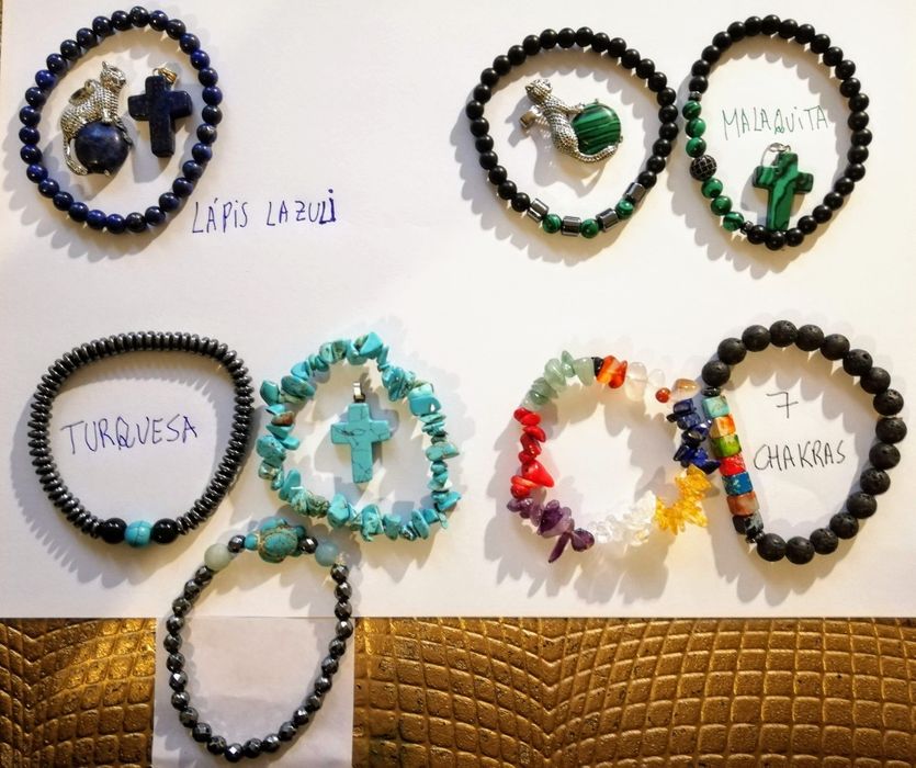 Pulseiras cristais citrino _aventurina_jade_cornalina_pirita_quartzo f