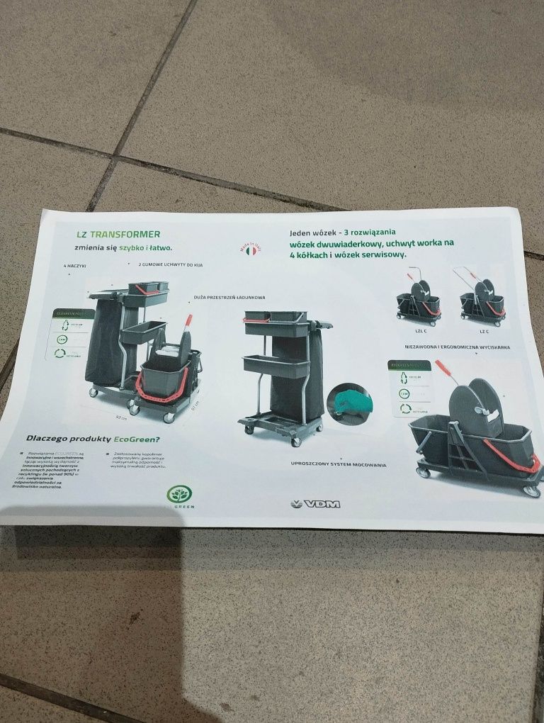 Wózek serwisowy 2*18 l Transformer wózek sprzątający