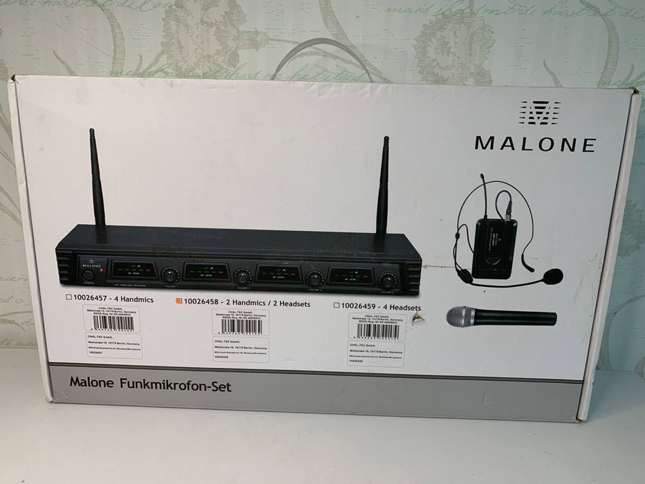 Set мікрофонів сет 2 петлічні 1 безпровідний та радіо станції  malone