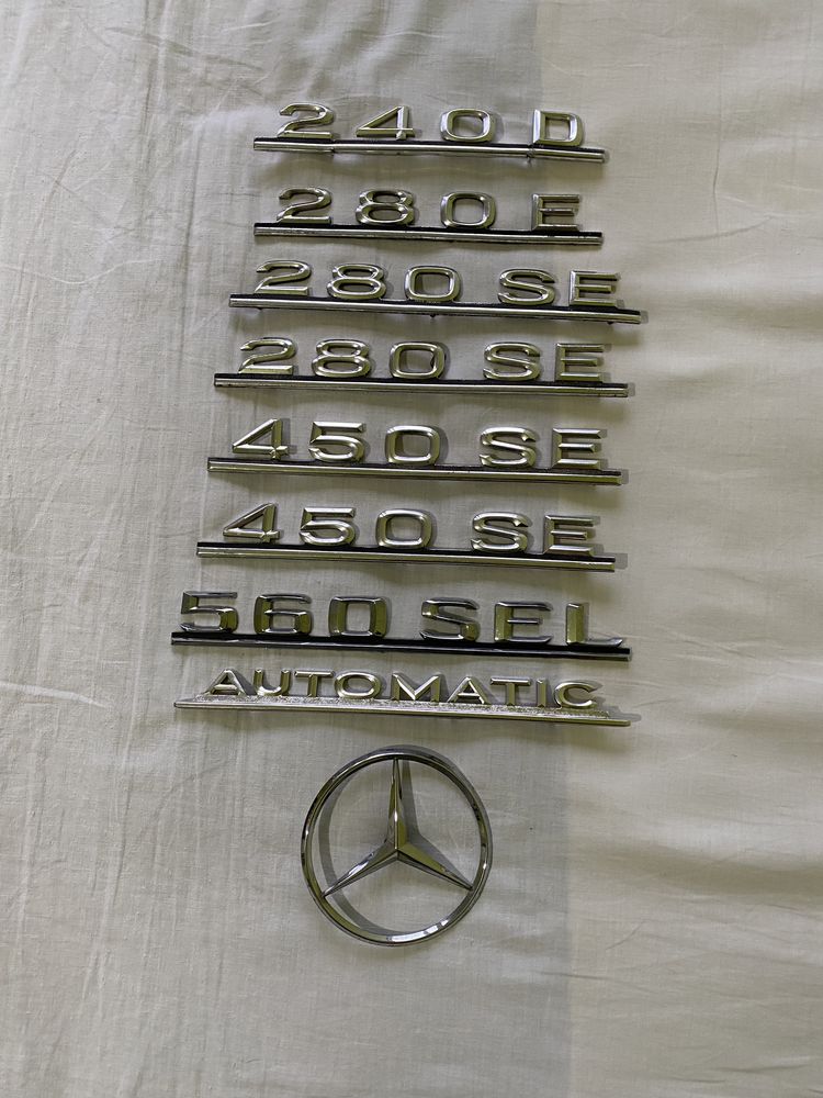 emblematy znaczki logo Mercedes w116 w123 w126 560sel 450se 280se