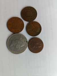 Монеты pence и cents, penny