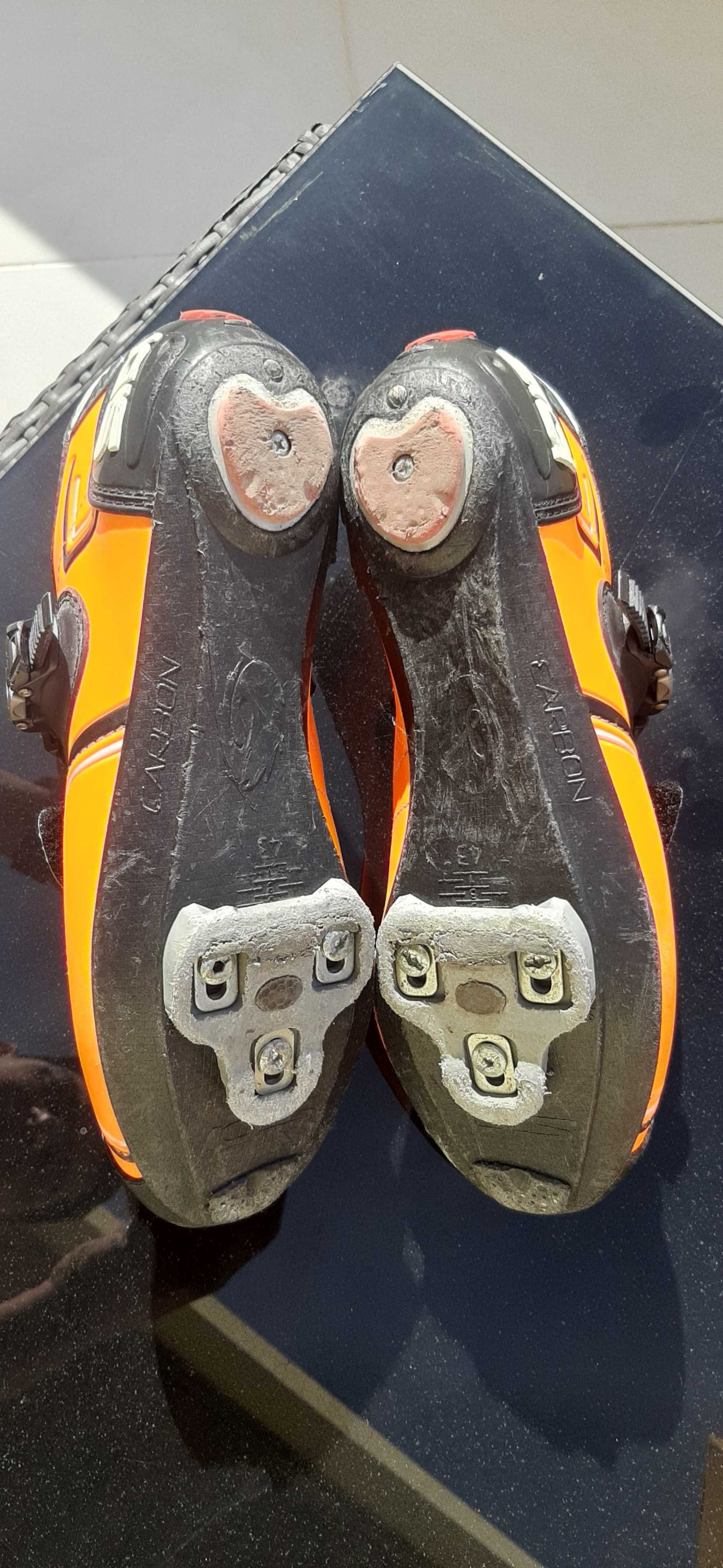 Sapatos ciclismo Sidi laranja tamanho 43 bom estado