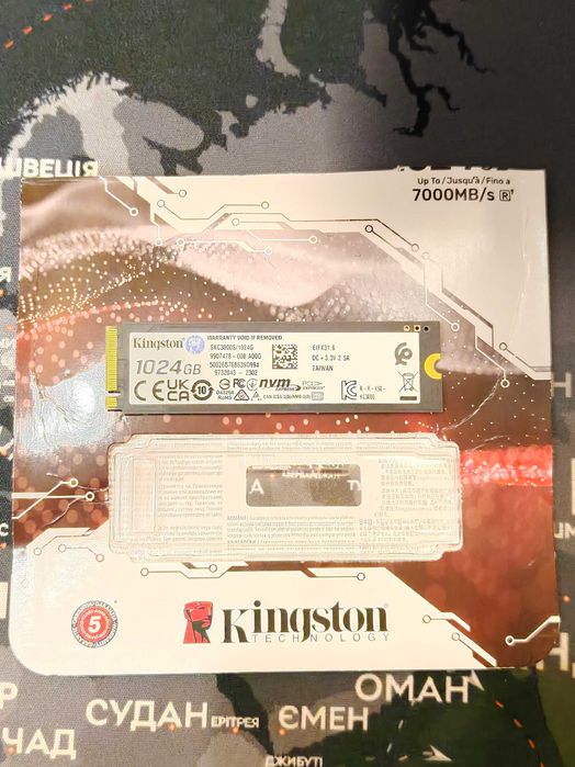 SSD диск Kingston KC3000 1TB M.2 2280 NVMe (SKC3000S/1024G)