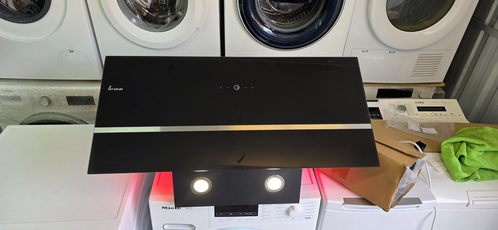 Okap kuchenny 90 cm Pochłaniacz kominkowy skośny czarny biały