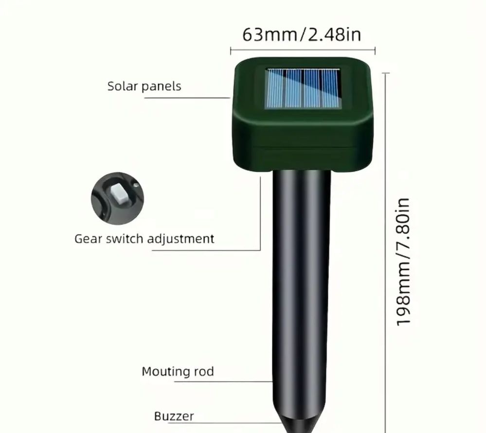 Repelente Ultrasons Solar de Animais predadores