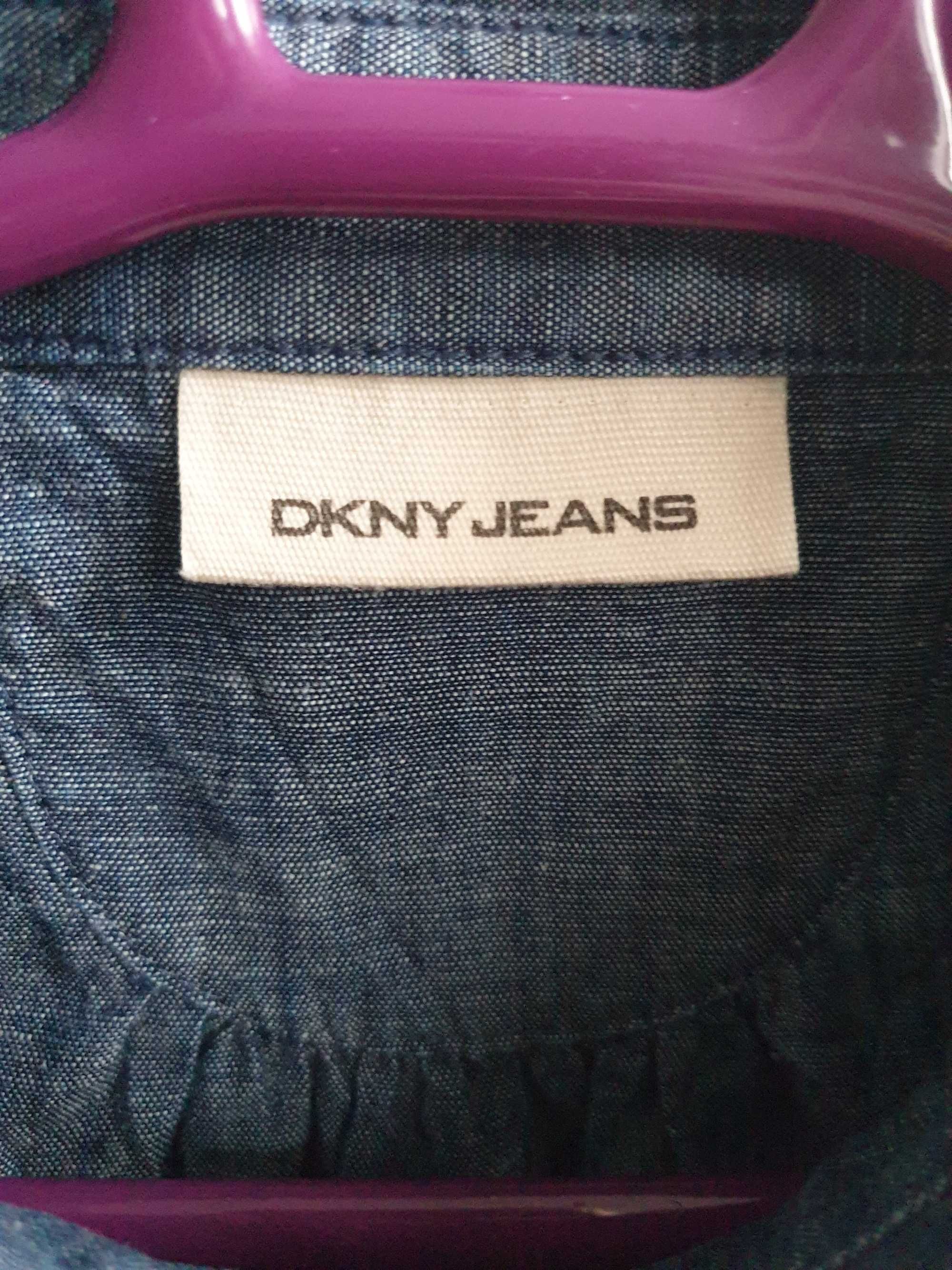 Bluzka koszula bufiasty balonowy rękaw jak lniana DKNY Jeans XS 34 36