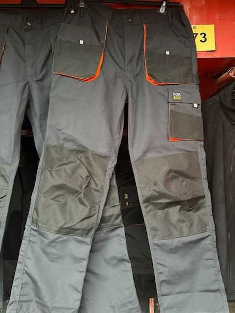 Spodnie robocze do pasa, stalowo-czarno-pomarańczowy