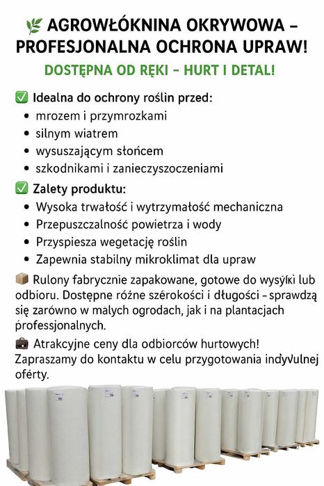 Agrowłóknina okrywowa – profesjonalna 9,5x100 30G WB okryciowa
