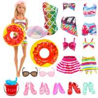 Ubranka dla lalek Barbie Akcesoria Plażowe Stroje Kąpielowe Zestaw