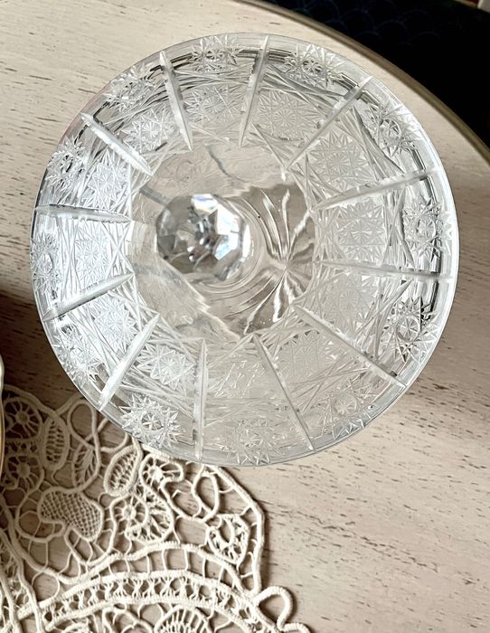 Kryształ PRL huta szkła Julia duża Waza na poncz bomboniera vintage