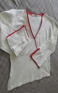 Pijama Woman Secret - Bege e orlas a vermelho - Tam. 36 - 100% algodão
