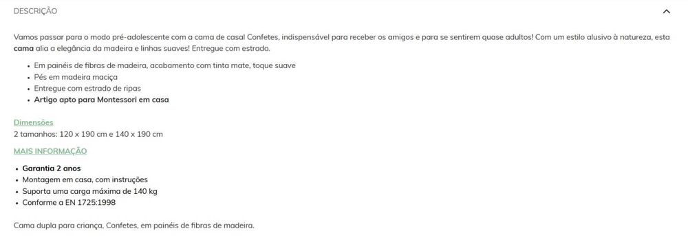 Camas Montessori larga 1,20x1,90, NOVA e embalada VERBAUDET
