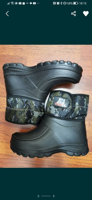 Kalosze Ocieplane Męskie Na Rzep Zimowe Wysokie Śniegowce