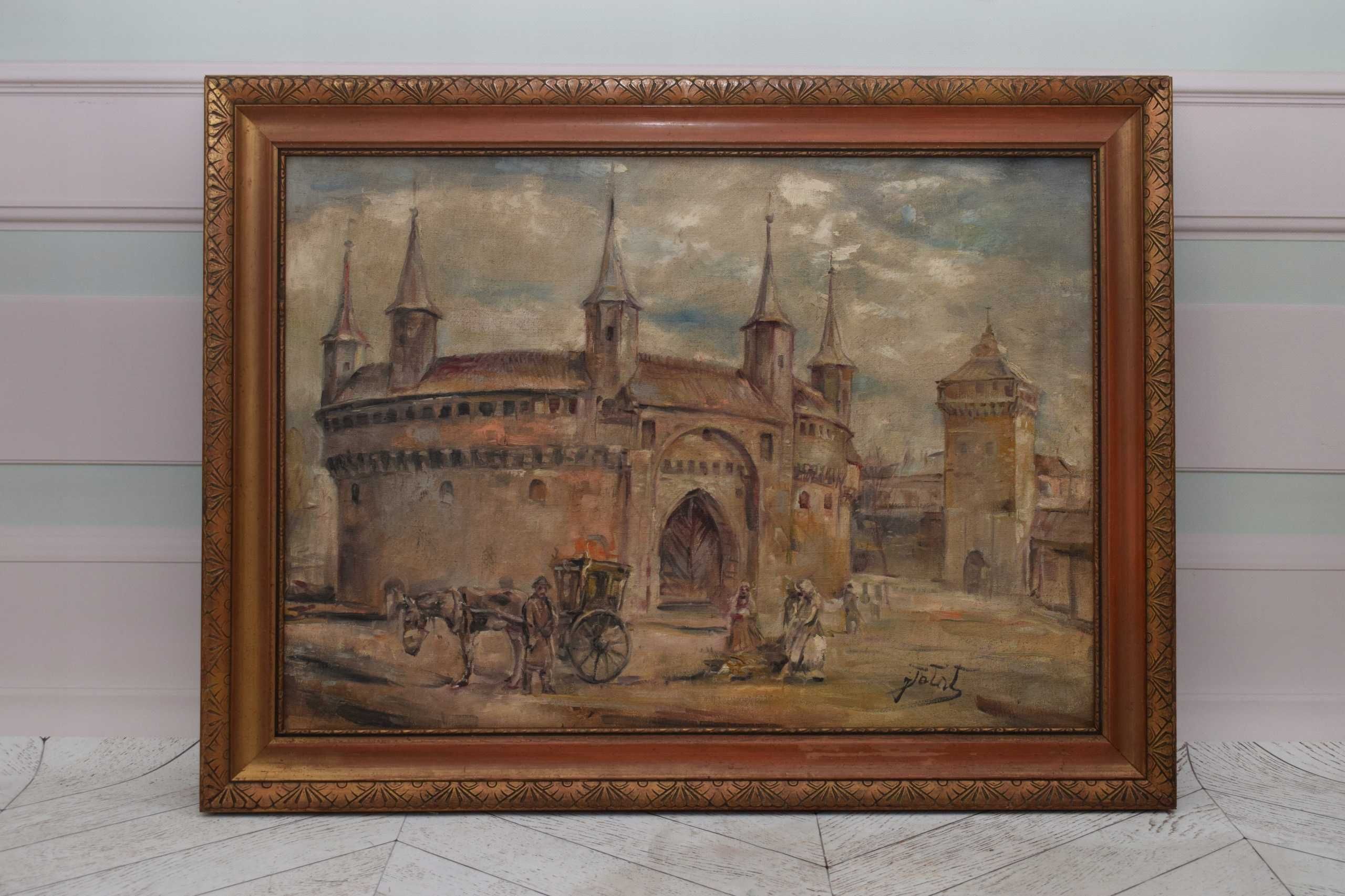 J. Fałat - Barbakan - Rynek Krakowski - Stary Polski Obraz - Kolekcja