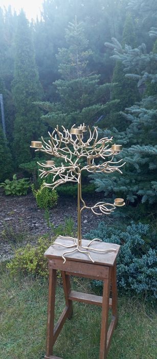 Metalowe drzewko - Ręcznie robiony -świecznik 63cm.