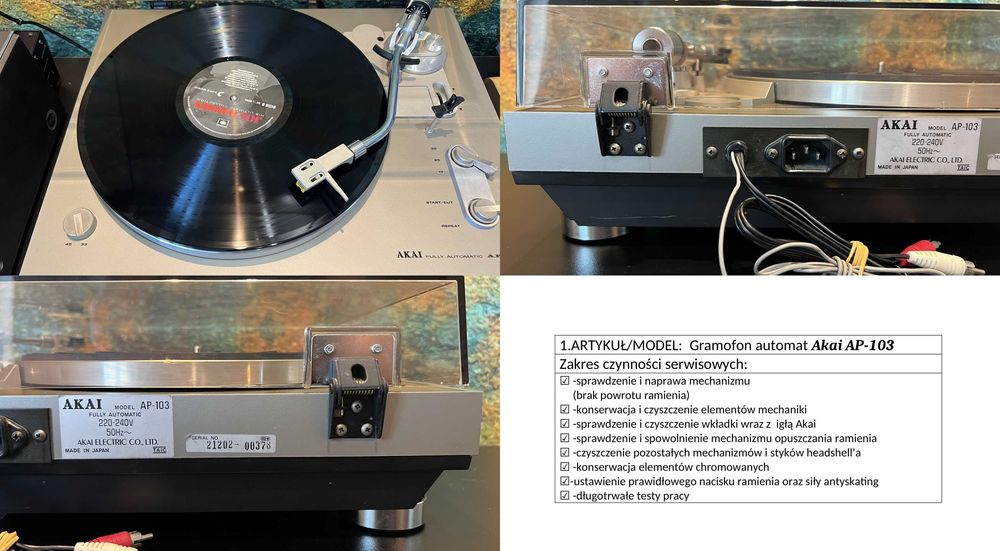 AKAI AP-103 - FULL AUTOMAT/solidna plinta/UNIKAT/top/ORYGINAŁ/serwis
