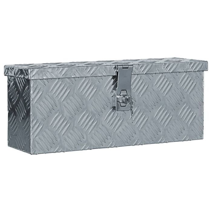 Vidaxl Aluminiowa Skrzynia, 48,5 X 14 X 20 Cm, Srebrna
