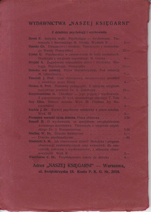 Wychowanie seksualne dzieci i młodzieży , 1934 r. - Teodora Męczkowska