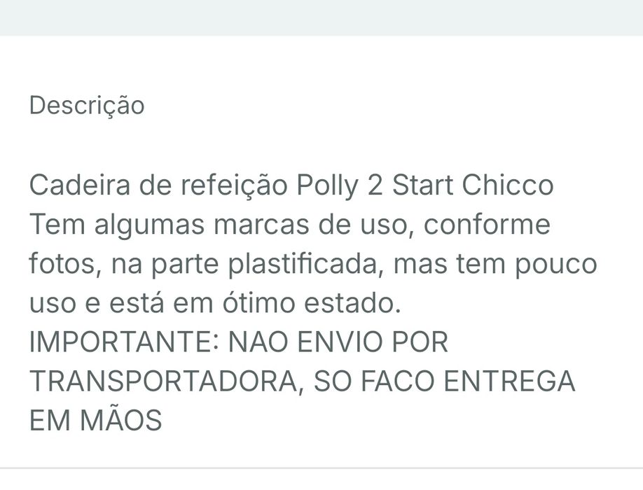 Cadeira refeição Chicco