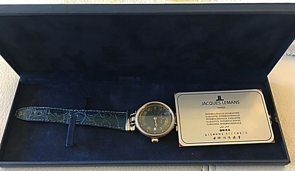 Jacques Lemans relogio automático suiço plaque ouro