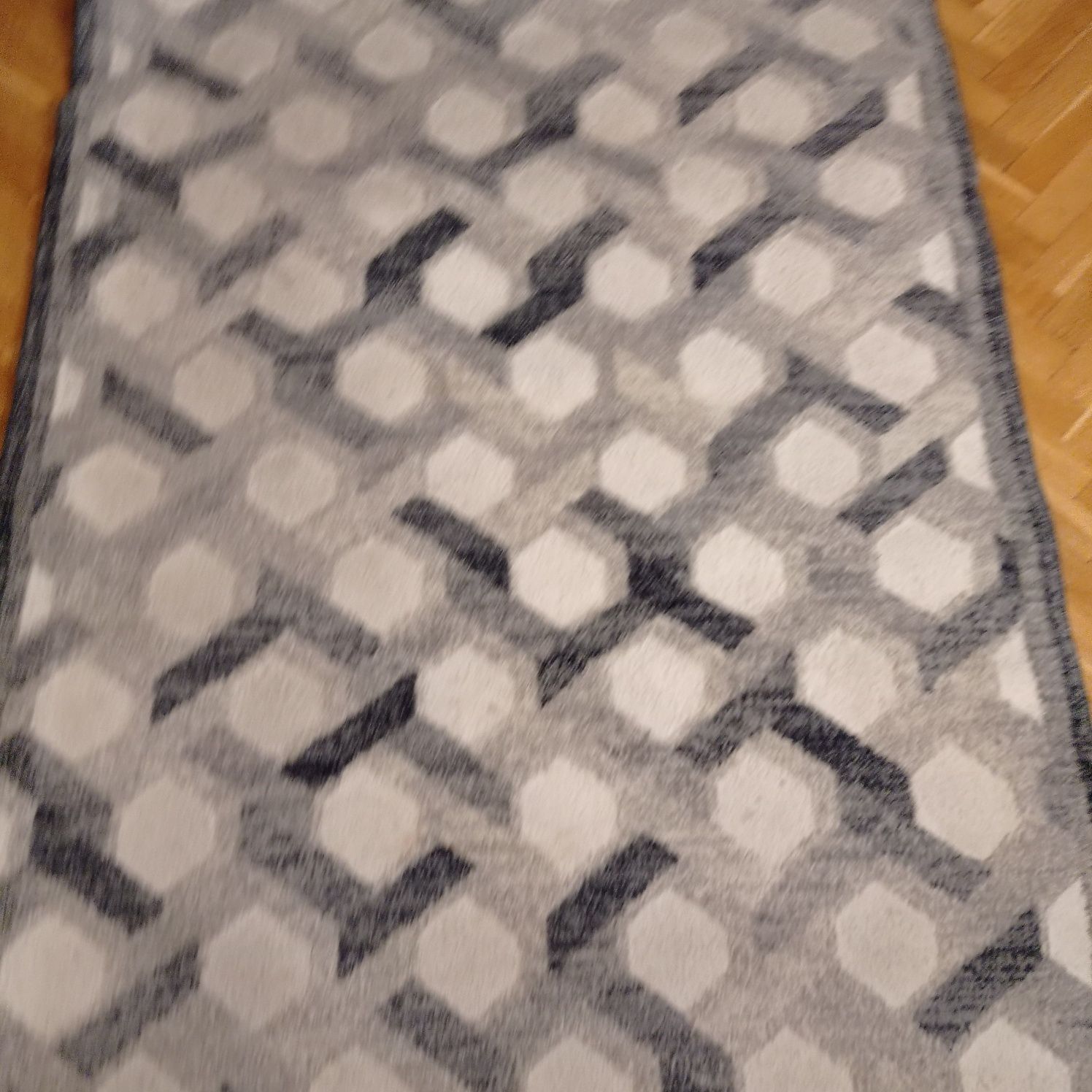 Dywan 120x170 cm plastry miodu odcienie szarości szary