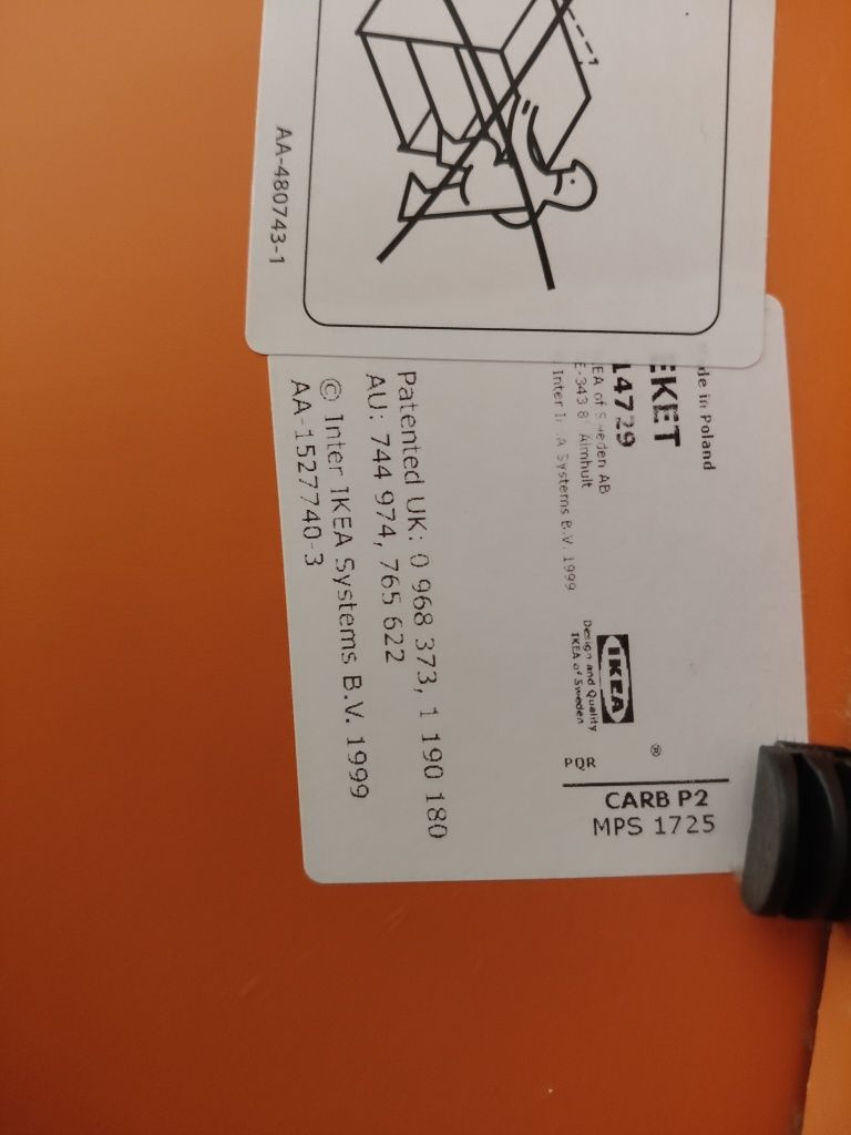 Szafka Eket Ikea pomarańczowa
