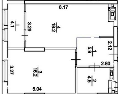 Простора 1-кімнатна квартира 50 м² ЖК Madison Gardens