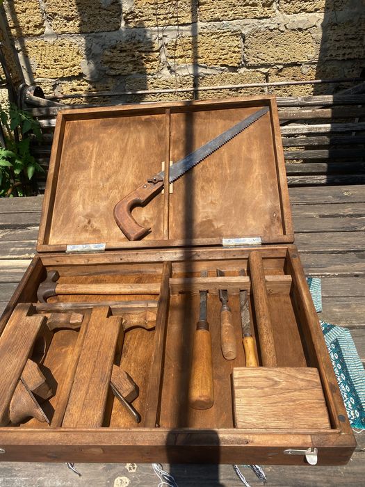 Столярный набор , инструмент для столяра НОВЫЙ ! СССР 1985 г. ДУБОВЫЙ.