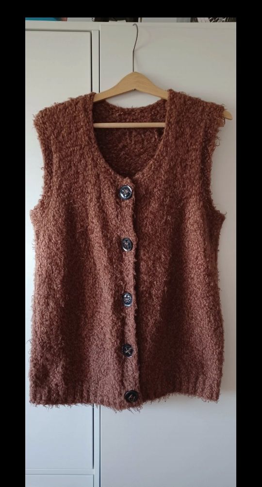 Kamizelka extra miękka ciepła merino XL