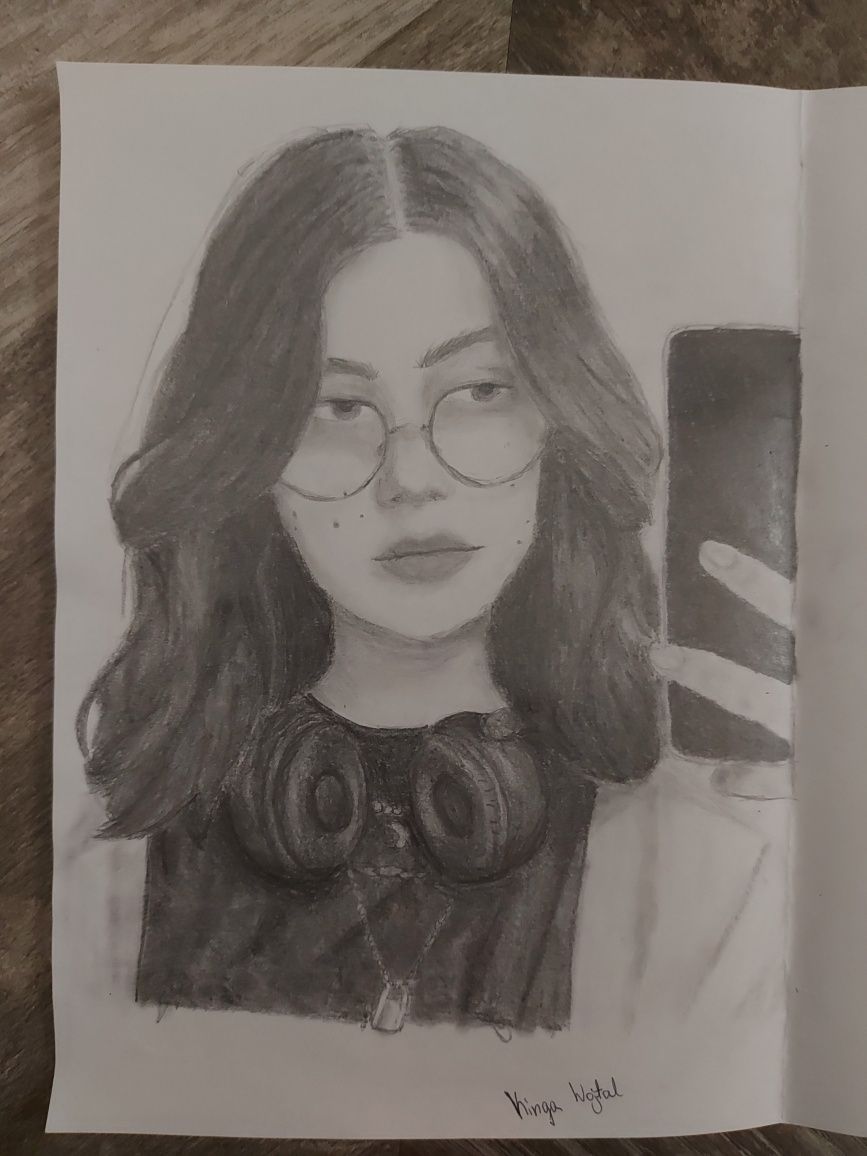 Portret na bazie zdjęcia format A5 ołówek