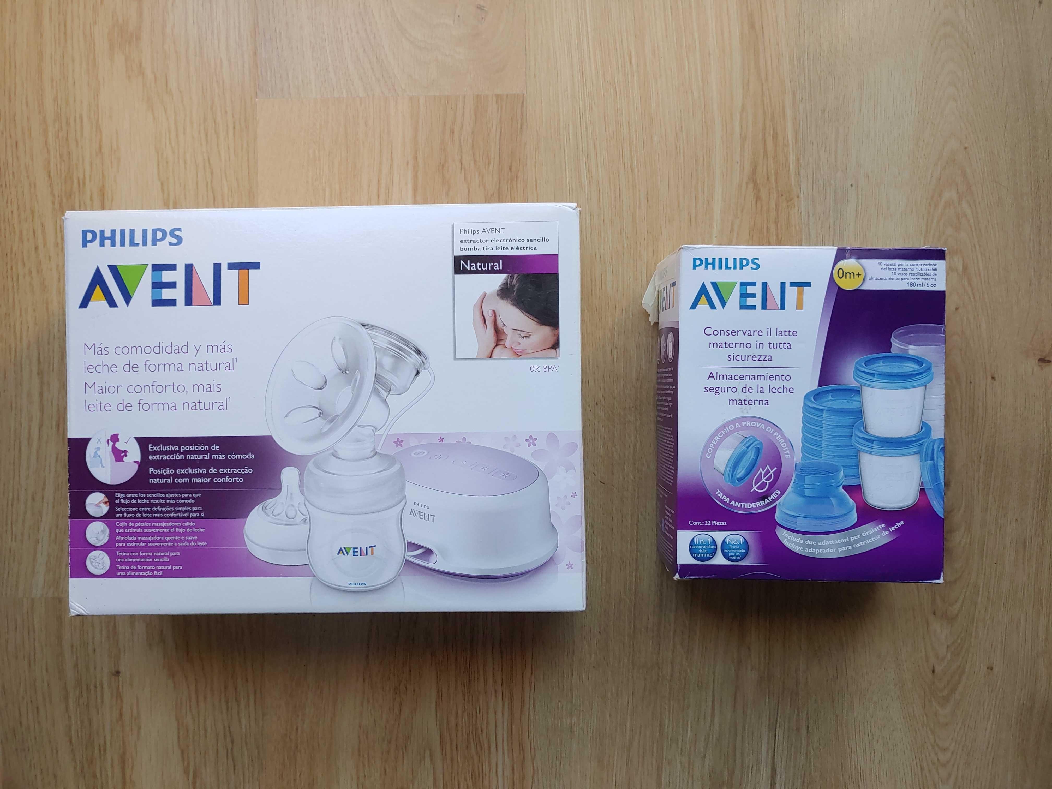 Avent extrator de leite + Copos para alimentação infantil