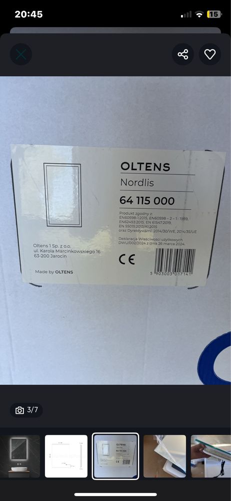 Lustro oltens nordlis z matą grzewczą