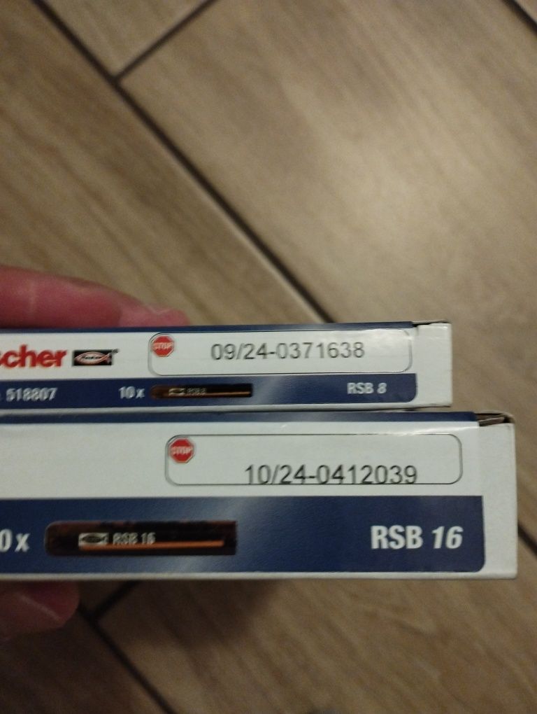 Fischer ampułka żywiczna RSB16 i RSB8 kotwa po 10 sztuk