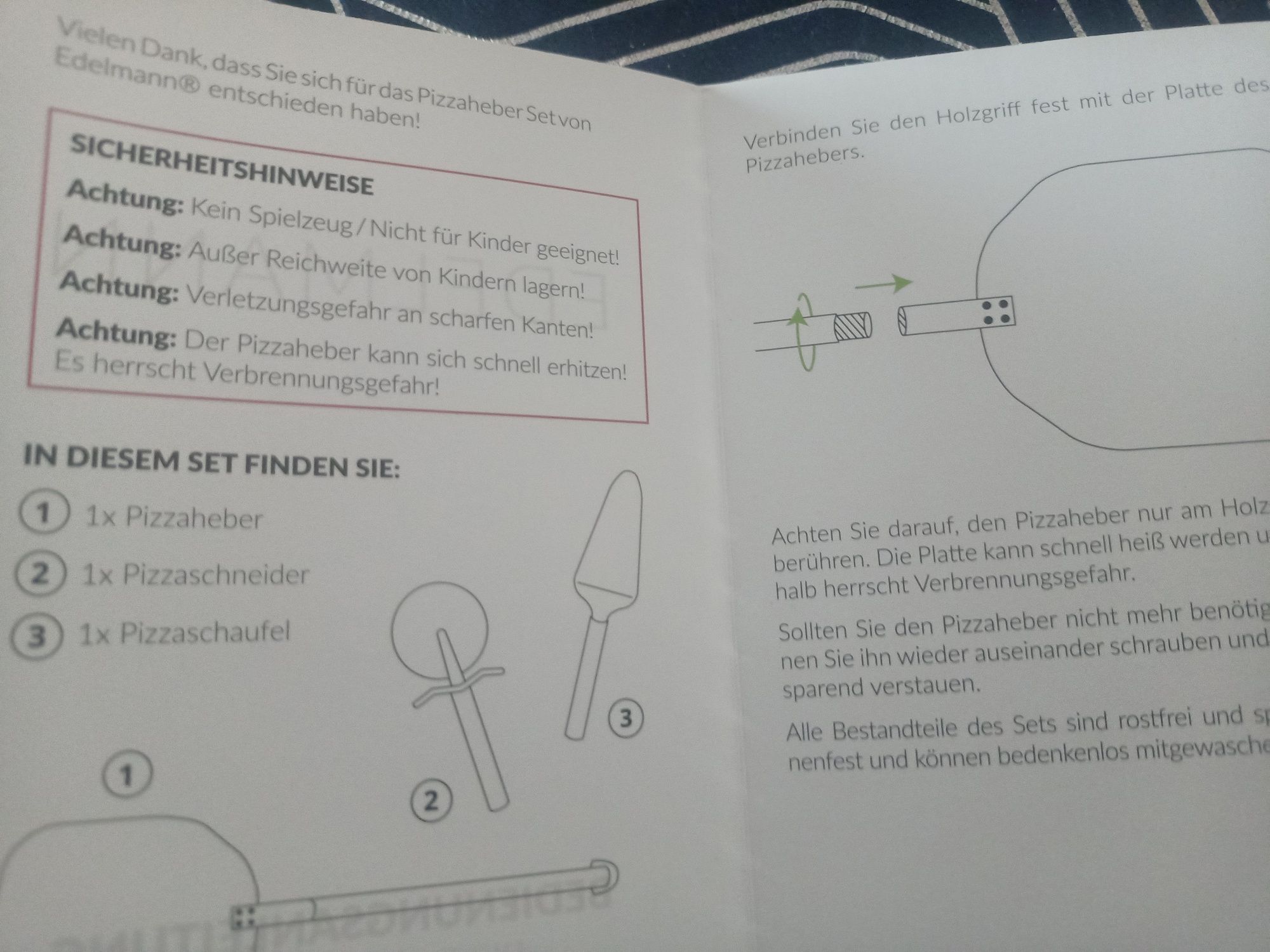 Zestaw łopatek do pizzy Edelmann Premium łopata z długą rączką pizza
