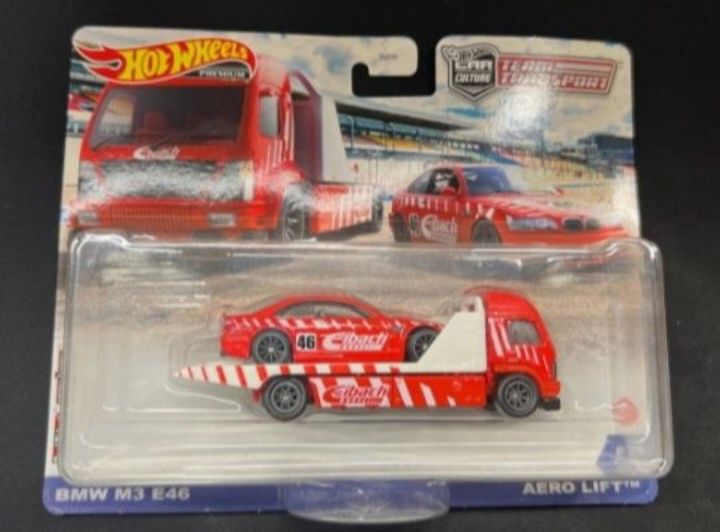 Bmw m3 e46 team transport hot wheels rodas de borracha