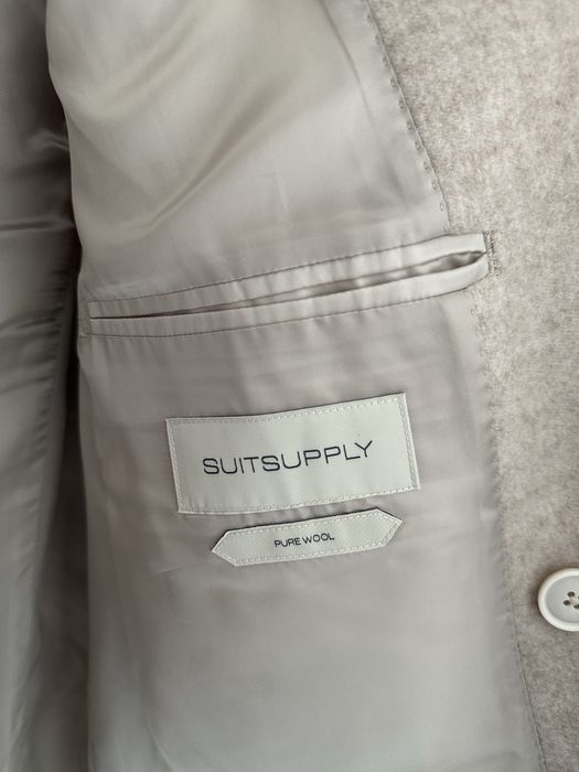 Suitsupply пальто чоловіче вовна бежеве коричневе L XL 52