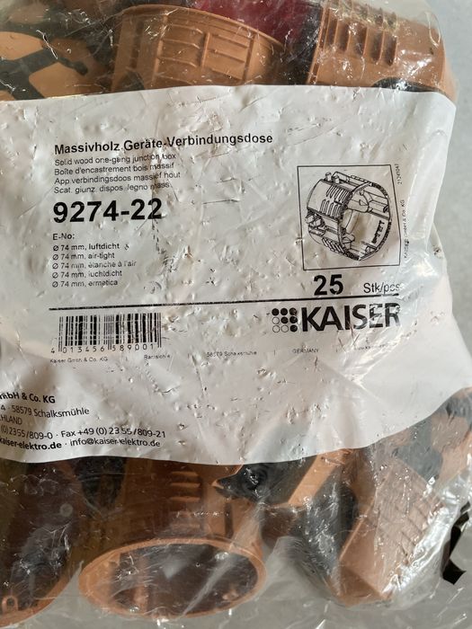25 szt Puszka elektryczna przeciwogniowa, przeciwpożarowa