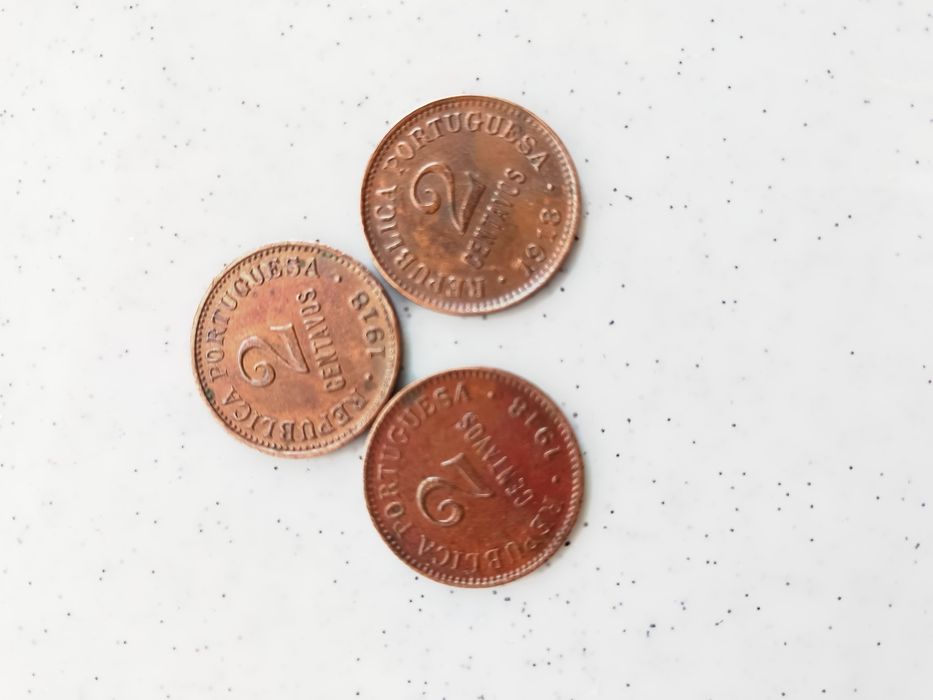 3 Moedas de 2 centavos 1918
