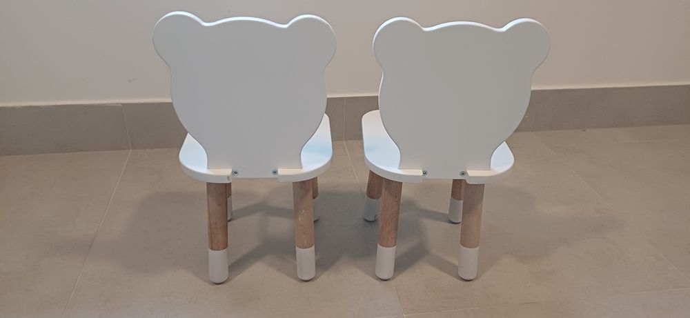 Krzesełka dla dzieci Miś drewniane  - do pokoju dziecięcego
