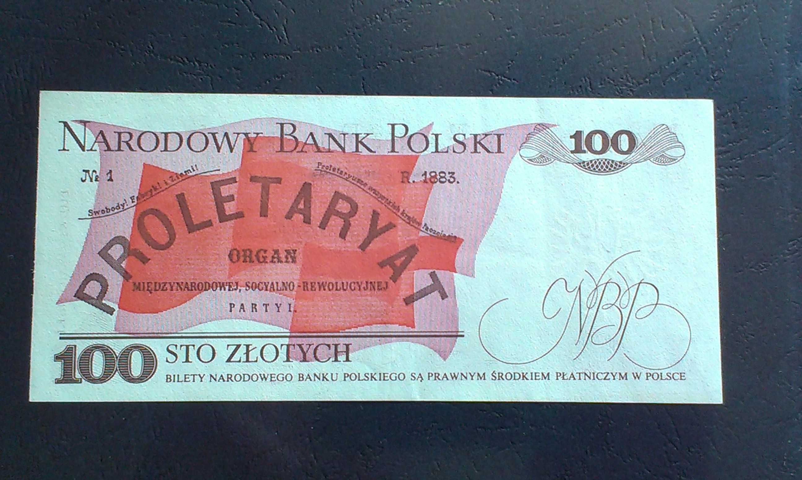 Banknot 100 złotych 1986, PRL, Ludwik Waryński stan I/II