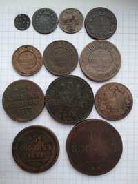 Монети мідні 12 штук 1721-1938 роки