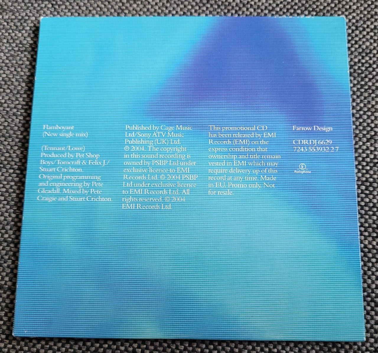 Pet Shop Boys Flamboyant Promo CD Single CDRDJ6629