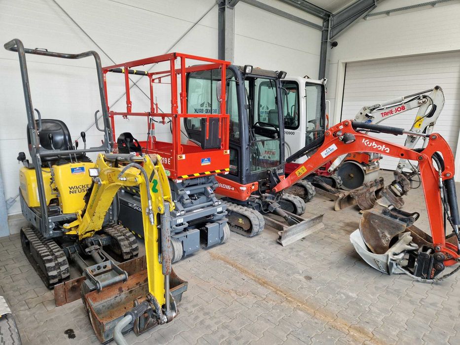 Wynajem / wypożyczalnia Minikoparka Takeuchi 1,8t Kubota 1,6t WN 0,8t