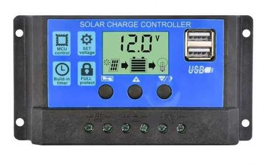 Solarny regulator ładowania akumulatora 10A - napięcie 12/24V - 3szt