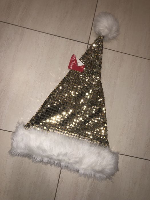 Шапка санти золота новорічна