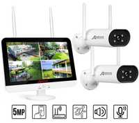 Комплект Wi-Fi видеонаблюдения 2 камеры Anran 5MP c 13" LCD монитором