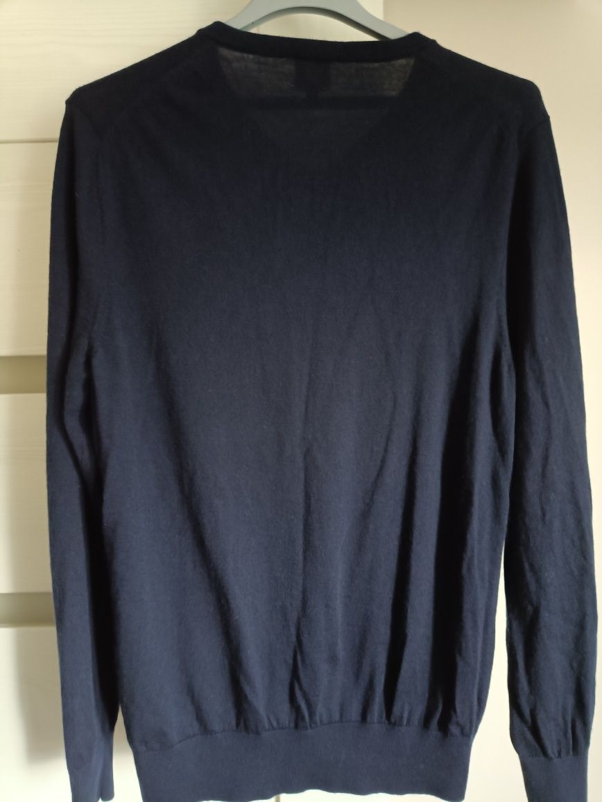 Męski, granatowy sweter wełniany John Lewis r. XXL