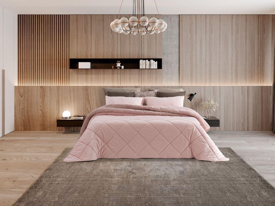 Edredão cama casal coralina+borrego