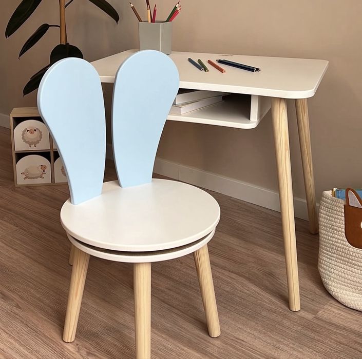 Дитячий стіл, стіл та стілець, стільчик зайка
