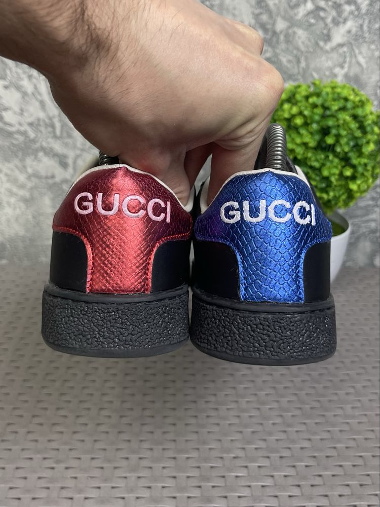 Gucci Italy кроссовки кеды 36 размер кожаные черные оригинал